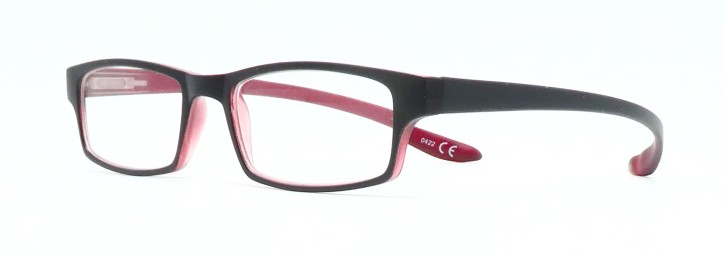 Fertiglesebrille Kunststoff Steckbügel Schwarz Rot 05-21020-01