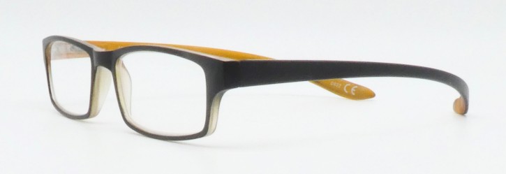 Fertiglesebrille Kunststoff Steckbügel Schwarz Goldgelb 05-21020-02